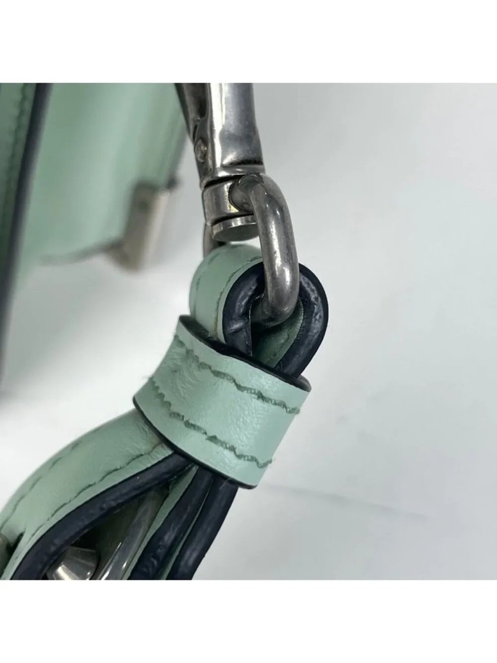 Prada Cahier Clutch Logo 2-Way Shoulder Bag Leather Green